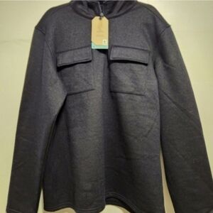 NWT PRANA Brookland 1/4 zip sweater large Nautical Blue Perfect Pullover New L